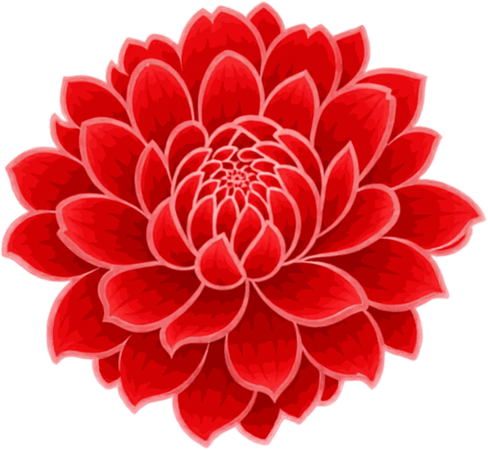 El crisantemo rojo del logo de la escuela
